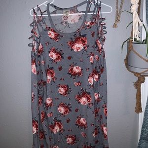 Floral Cut-Sleeve Long Sleeve